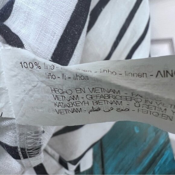 Zara Striped Blue  White Oversized Linen Shirt Size Small - Picture 8 of 8